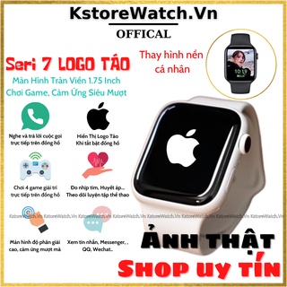 Đồng Hồ Thông Minh Seri 6 Logo Táo Màn Hình Tràn Viền 2 Nút Vật Lý Sạc Không Dây Full Thông Báo Tiếng Việt