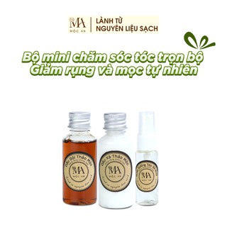 Bộ Sản Phẩm Mini Chăm Sóc Tóc Chuyên Sâu Mộc An 3 Món Giảm Rụng Tóc, Giúp Tóc Mọc Tự Nhiên 80g