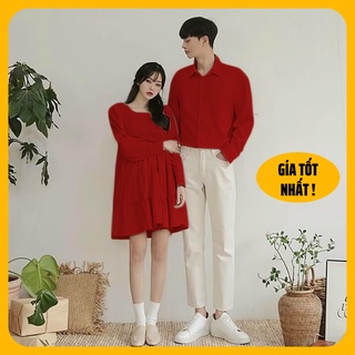 Đồ đôi nam nữ đẹp đi tiệc, đi chơi, đồ đôi đi biển, áo cặp áo đôi cao cấp chụp hình cưới: gồm áo sơ mi nam váy nữ couple