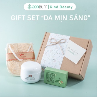 Quà tặng Ecobuff Giftset DA MỊN SÁNG 3 món Tẩy Tế bào chết Quà tặng bạn gái dịp sinh nhật, 8-3, 20-10, Valentine