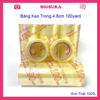 Băng keo trong 4.8cm dán thùng 100yard [6Cuộn/Cây] BIGSUKA