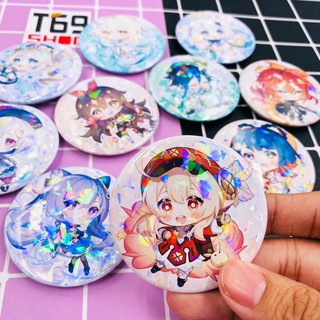 [16 Mẫu] Huy hiệu game Genshin Impact có hiệu ứng lấp lánh (Size 5.8cm)