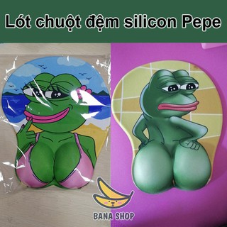 Lót chuột 3D có đệm tay silicon mông ếch xanh Pepe siêu bựa dành cho vozer