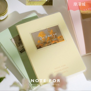 Sổ Tay Note For Inspration And Love Màu Pastel 160 Trang Bìa Nhựa Dẻo Kèm 4 Tấm Card Xinh Xắn