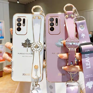 Ốp Điện Thoại Sang Trọng Có Dây Đeo Tay Cho OPPO A91 A93 A7X F9 A92S A96 A36 A76 A93S A73 F15 A