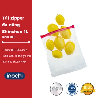 Túi zipper đa năng Shinshen 1L (có khóa kéo loại đỏ – đáy mở rộng) - Túi lưu trữ thực phẩm, Chất lượng Nhật Bản