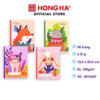 Vở 4 ô ly 96 trang Class Friendly Animal Hồng Hà 0419 dành học sinh miền Trung - Nam (10 quyển)
