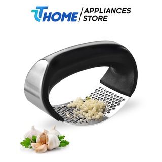 Dụng cụ dập nghiền tỏi cầm tay inox cán đen đa năng garlic press, dụng cụ nghiền tỏi chuyên dụng TT-HOME