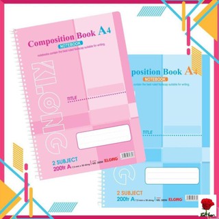 [Sổ vở chính hãng] Sổ lò xo đơn KLONG A4 200 Trang kẻ ngang học sinh; MS: 380, Văn Phòng Phẩm Phong Nga Store