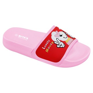 Dép lê bé gái BITAS đế siêu nhẹ quai ngang hình chú chuột dễ thương EGI07