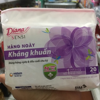 BĂNG VỆ SINH DIANA SENSI HÀNG NGÀY KHÁNG KHUẨN 20 miếng