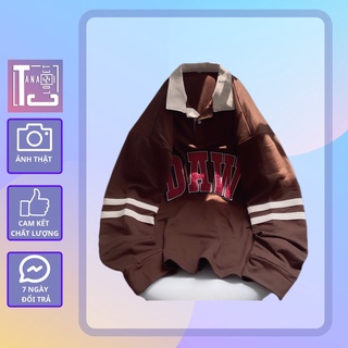 [sẵn] Áo sweater cổ polo chữ thêu DAW (ảnh thật tại shop) Tanazi Closet