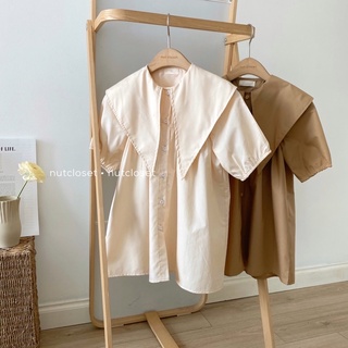Áo cổ nhọn tay bồng _ A0477