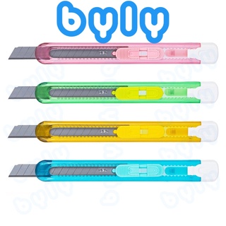 [Ship hoả tốc] Dao rọc giấy (mẫu mới) vỏ nhựa trong suốt nhiều màu neon Deli 2054 - ByLy Store