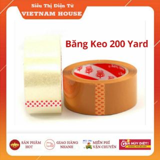 FREE SHIP 50K/BĂNG KEO200 YARD - 1 CUỘN BĂNG KEO TRONG &amp; ĐỤC DÁN THÙNG.