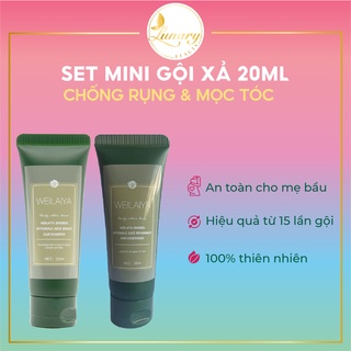 Bộ Dầu Gội Xả Weilaiya Chính Hãng Ngăn Rụng Tóc Kích Mọc Tóc Ngăn Ngừa Tóc Gãy Rụng Mini Size (20+20ml) - Lunary Beauty