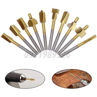 ❤️FREESHIP❤️ Bộ 10 đầu mũi mài khắc làm gỗ lũa cán 3mm phú Titanium
