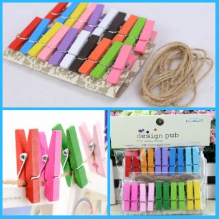 Set 20 kẹp gỗ mini phơi vật dụng nhỏ với nhiều màu sắc ngẫu nhiên, dễ thương