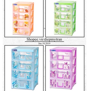 Tủ Nhựa Tomi S 4 ngăn nắp bằng