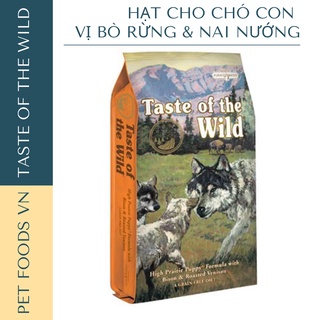 Hạt cho chó con TASTE OF THE WILD High Prairie Puppy 2kg vị Bò Rừng &amp; Nai Nướng