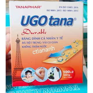 10 miếng Băng cá nhân y tế Ugotana 19 mm x 72 mm