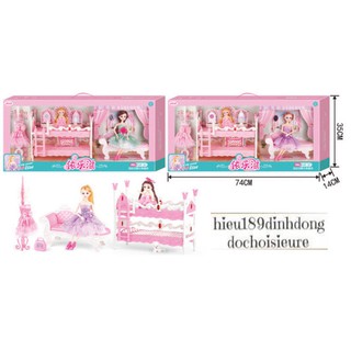 Đồ chơi giường ngủ 2 tầng kèm búp bê khớp mẫu 1