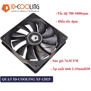 Quạt fan case 12CM ID-COOLING XF-12025 - Quạt tản nhiệt 4pin điều tốc PWM sức gió lớn, chống ồn