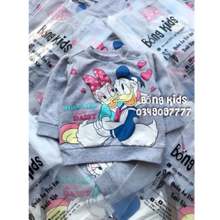 Áo Nỉ Bé Gái Mickey&amp;Donal Ghi