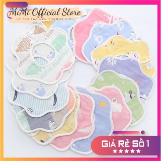 Yếm tròn xô 6 lớp 100% cotton hoạ tiết dễ thương cho bé