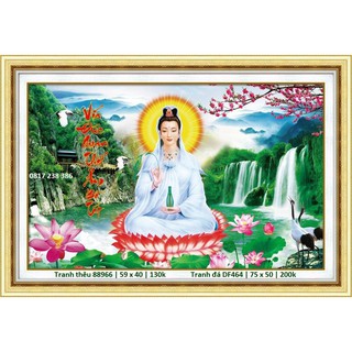 Tranh đính đá phật quan âm DF464 (75 x 50 cm)