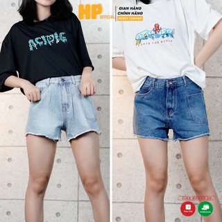 Quần short jean nữ ❤️ Quần đùi nữ lưng cao phối túi lệch cá tính - QJ28