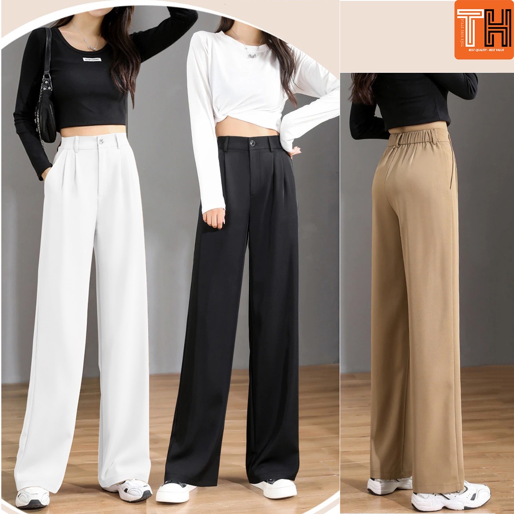 Quần ống rộng culottes lưng thun sau dáng suông chất liệu cao cấp nhiều màu