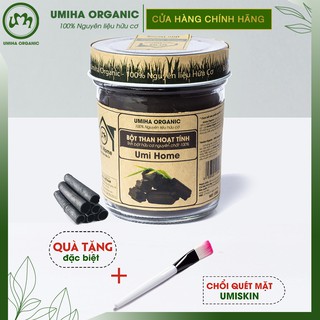 Bột Than Hoạt Tính hữu cơ UMIHOME nguyên chất - Đắp mặt, dưỡng da trắng mịn, loại bỏ bã nhờn, giảm thâm do mụn để lại