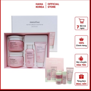 BỘ KEM DƯỠNG TRẮNG DA/ Bộ Dưỡng Ẩm, Trắng Da Chiết Xuất Lá Hoa Anh Đào Innisfree Jeju Cherry Blossom Cream Duo