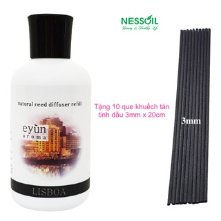 Tinh dầu Refill (thay thế, bổ sung) 180ml Eyun, hương Lisboa, dùng cắm que khuếch tán, rót vào bộ cắm đã cạn tinh dầu