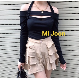 [ MI JOON ] Quần đùi giả váy bèo 4 tầng chất liệu Sẹc Mỹ quần khóa kéo không thun [Q6]