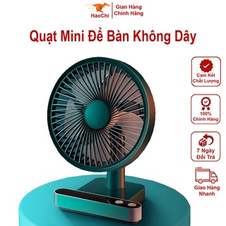 Quạt Mini Tích Điện Để Bàn Nhỏ Gọn Tiện Dụng Sạc USB Haochi