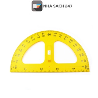 Thước đo góc(đo độ) gỗ tự nhiên bền đẹp không cong vênh, có tay cầm, vạch chia rõ nét, được nhiều giáo viên sử dụng