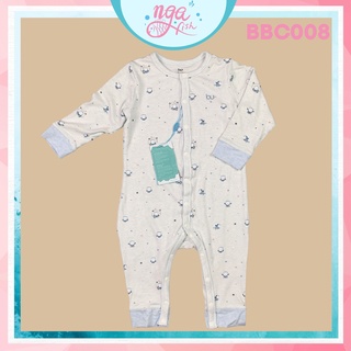 Body dài cài giữa dài tay Bu cotton Bamboo cho bé trai bé gái dễ thương Nga Fish BBC008