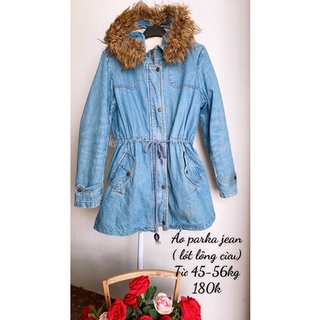 Áo khoác Jean parka lót lông