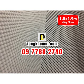 [VC thấp] - Mút trứng XÁM - TRẮNG kt 150x190cm dày 3cm - LOẠI thông thường - tiêu âm, cách âm dùng cho phòng