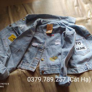 [Sỉ] Áo khoác jean nữ màu xám chuột Warrior To Number form lững dưới 58Kg