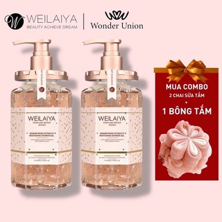 Sữa tắm Weilaiya trắng da cánh hoa hồng Damask 450ml