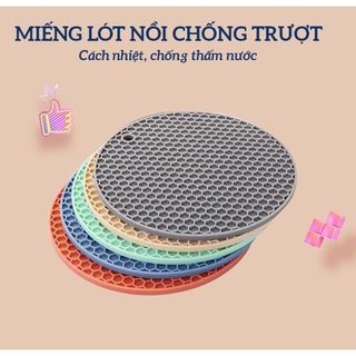 Miếng lót nồi, đế lót nồi, ly cốc, chén, bát đĩa cách nhiệt bằng silicon chống trượt - SP005285