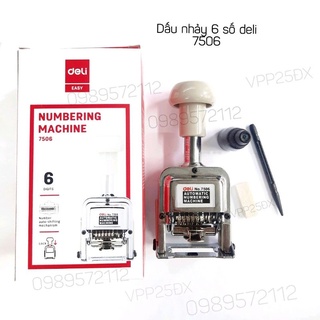 Máy dập số nhảy tự động 6 số deli 7506-đóng 6 số