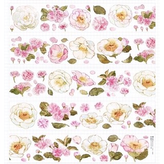 (Chiết theo chu kỳ) Băng dính washi tape hoa đặc biệt #14