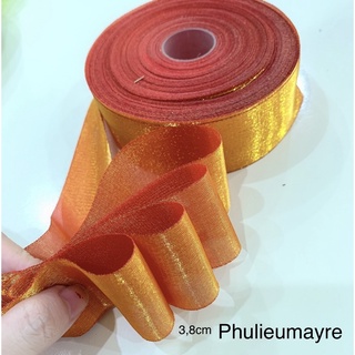 Ruy băng lụa 3,8cm cam (ribbon)