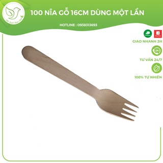 100 Nĩa gỗ dùng một lần kiểu Nhật 16cm an toàn tiệt trùng, bảo vệ môi trường