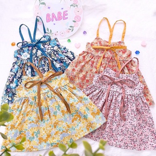 Váy bé gái hai dây hoa nhí QATE732 - đầm bé gái siêu mát