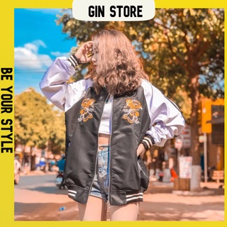 Áo khoác Bomber Rồng áo khoác oversize form nam nữ Unisex - GIN STORE